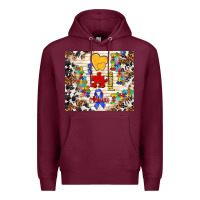 Burgundy love puzzle ribbon Premium Hoodie - TumblerDesignByShophia
