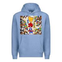 Colony Blue love puzzle ribbon Premium Hoodie - TumblerDesignByShophia