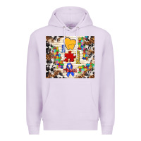 Lilac love puzzle ribbon Premium Hoodie - TumblerDesignByShophia