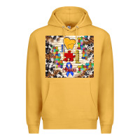 Mustard love puzzle ribbon Premium Hoodie - TumblerDesignByShophia