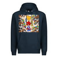 Love Puzzle Ribbon Premium Hoodie | Teevron