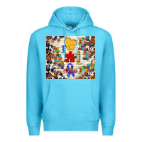 Ocean Blue love puzzle ribbon Premium Hoodie - TumblerDesignByShophia