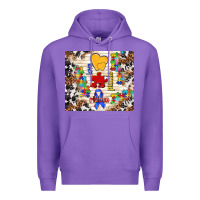 Purple love puzzle ribbon Premium Hoodie - TumblerDesignByShophia