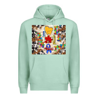 Seafoam love puzzle ribbon Premium Hoodie - TumblerDesignByShophia