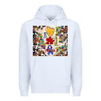 White love puzzle ribbon Premium Hoodie - TumblerDesignByShophia