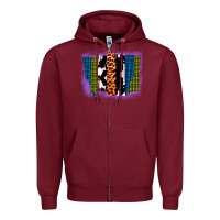 Burgundy Purple Glitter Western Farm Life Brush Strokes Zipper Hoodie - Bettercallsaul