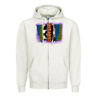 Purple Glitter Western Farm Life Brush Strokes Zipper Hoodie | Teevron