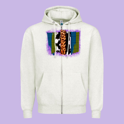 Purple Glitter Western Farm Life Brush Strokes Zipper Hoodie Designed By Bettercallsaul