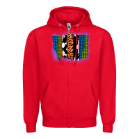 Red Purple Glitter Western Farm Life Brush Strokes Zipper Hoodie - Bettercallsaul