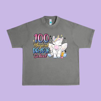 100 Magical Days Of School Urban Heavy Tee Designed By Maliassmallbusiness