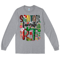 Heather Grey santas favorite rt nurse Long Sleeve Tee - MaliasSmallBusiness