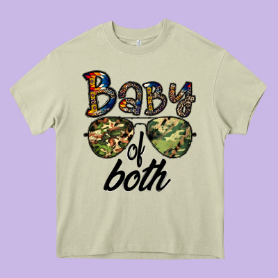 Baby Of Both Heavy Core Tee Designed By Cowhidedigitalart