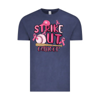 Vintage Denim strike out cancer baseball Vintage Tee - MaliasSmallBusiness