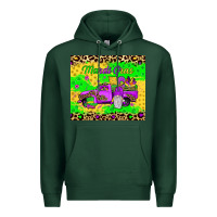 Sports Green mardi gras gnome truck Premium Hoodie - JahusDesignShop