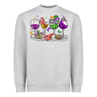 Heather Grey mardi gras wine glasses Heavyweight Sweatshirt - MaliasSmallBusiness