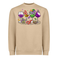 Mushroom mardi gras wine glasses Heavyweight Sweatshirt - MaliasSmallBusiness