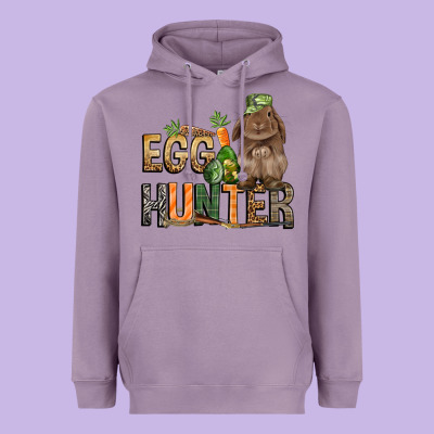 Egg Hunter With Rabbit Easter Day Heavyweight Hoodie Designed By Howdyjamesfarm