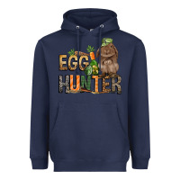 Navy Egg hunter with rabbit Easter Day Heavyweight Hoodie - HowdyJamesFarm