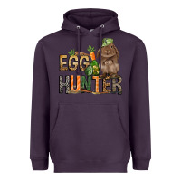 Plum Egg hunter with rabbit Easter Day Heavyweight Hoodie - HowdyJamesFarm