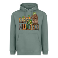 Sage Egg hunter with rabbit Easter Day Heavyweight Hoodie - HowdyJamesFarm