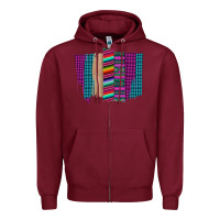 Burgundy Western Farm Life Serape Brush Stroke Zipper Hoodie - Bettercallsaul