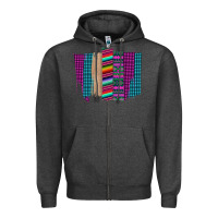 Charcoal Heather Western Farm Life Serape Brush Stroke Zipper Hoodie - Bettercallsaul