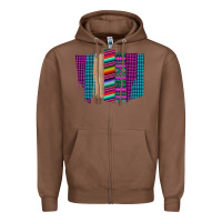 Chestnut Western Farm Life Serape Brush Stroke Zipper Hoodie - Bettercallsaul