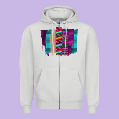 Western Farm Life Serape Brush Stroke Zipper Hoodie Designed By Bettercallsaul