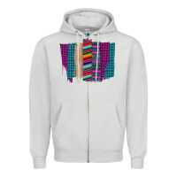 Dove Grey Western Farm Life Serape Brush Stroke Zipper Hoodie - Bettercallsaul