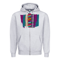 Heather Grey Western Farm Life Serape Brush Stroke Zipper Hoodie - Bettercallsaul