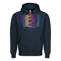Navy Western Farm Life Serape Brush Stroke Zipper Hoodie - Bettercallsaul