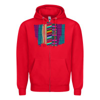 Red Western Farm Life Serape Brush Stroke Zipper Hoodie - Bettercallsaul