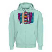 Seafoam Western Farm Life Serape Brush Stroke Zipper Hoodie - Bettercallsaul