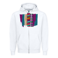 White Western Farm Life Serape Brush Stroke Zipper Hoodie - Bettercallsaul