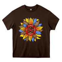 Chocolate Brown firefighter sunflower Heavy Core Tee - HRA Design Shop