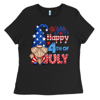 Black happy 4th of july gnome Ladies Tee - HRA Design Shop