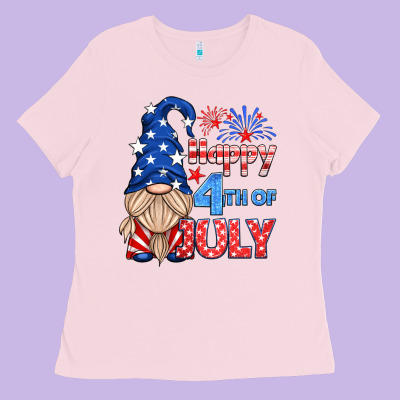Happy 4th Of July Gnome Ladies Tee Designed By Hra Design Shop