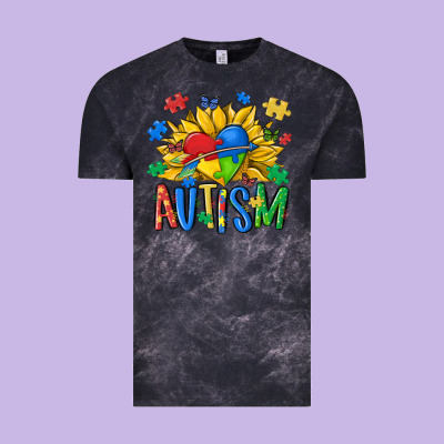 Austism Sunflower Vintage Tee Designed By Maliassmallbusiness