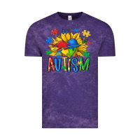 Cloud Purple austism sunflower Vintage Tee - MaliasSmallBusiness