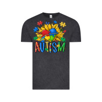 Vintage Black austism sunflower Vintage Tee - MaliasSmallBusiness