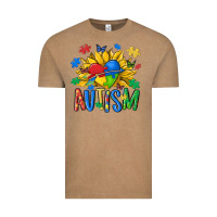 Vintage Coffee austism sunflower Vintage Tee - MaliasSmallBusiness