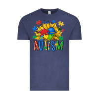 Vintage Denim austism sunflower Vintage Tee - MaliasSmallBusiness