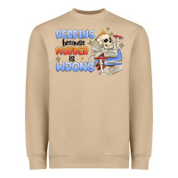 Mushroom reading because murder is wrong Heavyweight Sweatshirt - MaliasSmallBusiness