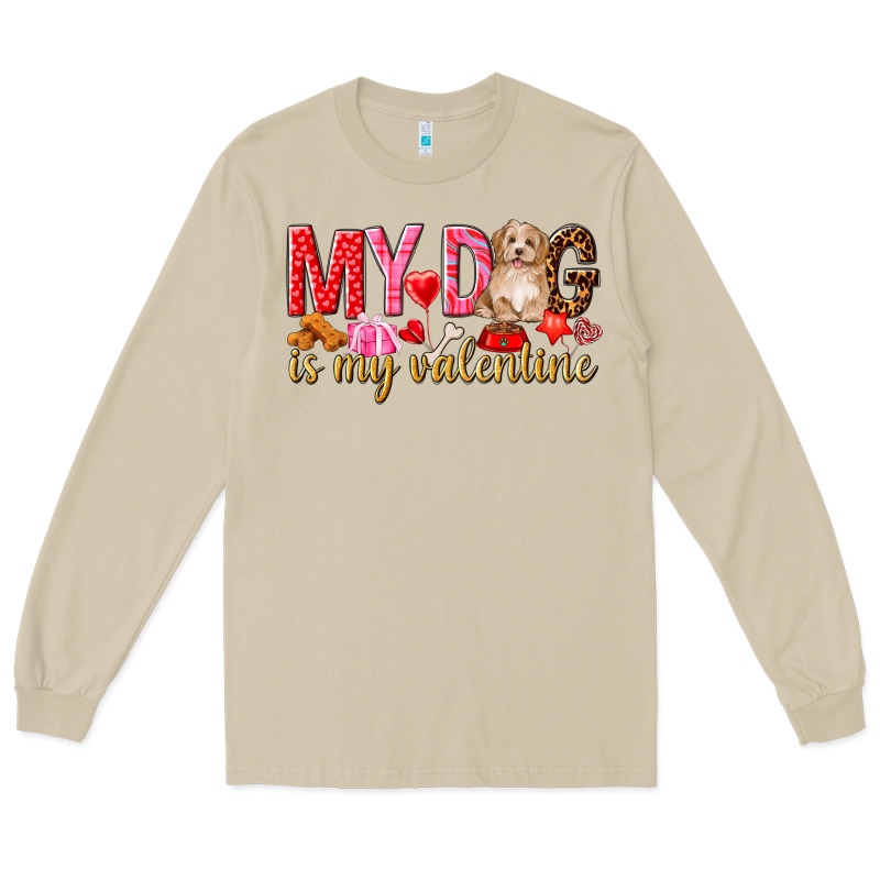 My Dog Is My Valentine Long Sleeve Tee by NancyCooperArtShop | Teevron