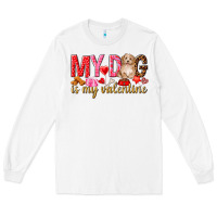 White my dog is my valentine Long Sleeve Tee - NancyCooperArtShop