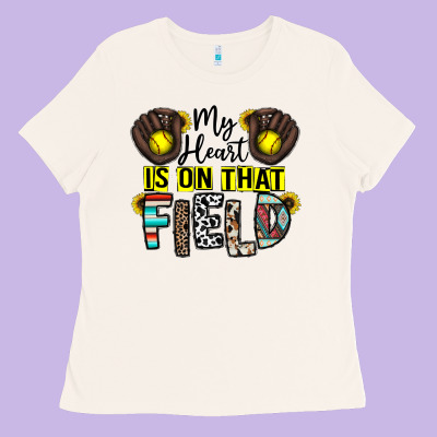 My Heart Is On That Field Ladies Tee Designed By Cowhidedigitalart