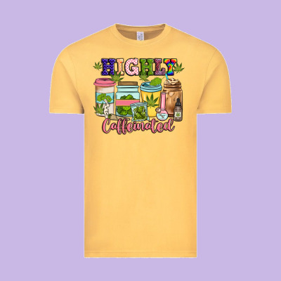 Highly Caffeinated Vintage Tee Designed By Jahusdesignshop