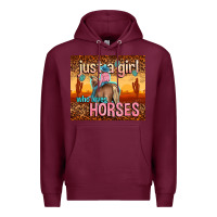 Burgundy just a girl who loves horses Premium Hoodie - TumblerDesignByShophia