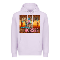 Lilac just a girl who loves horses Premium Hoodie - TumblerDesignByShophia