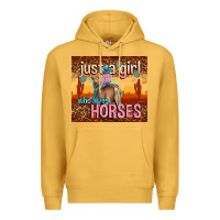 Mustard just a girl who loves horses Premium Hoodie - TumblerDesignByShophia